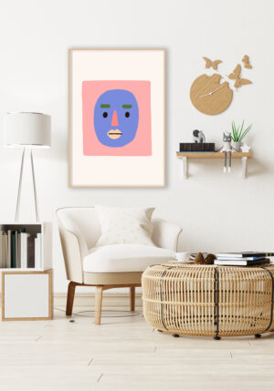 Ilustración Moderna de Rostro Abstracto