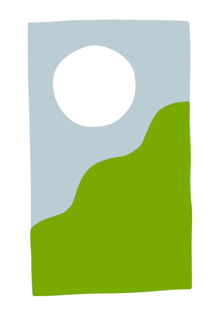 Arte Minimalista Abstracto en Verde y Gris