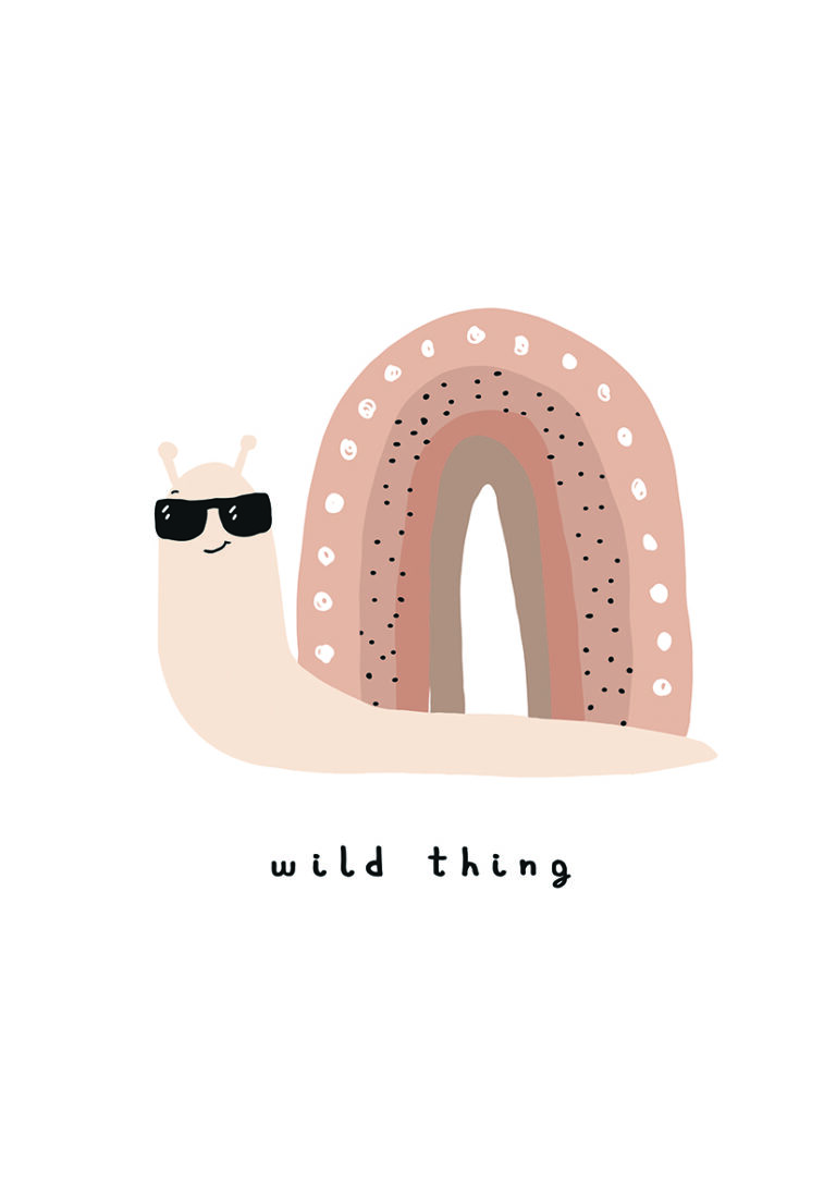 Caracol Minimalista con Gafas Divertidas