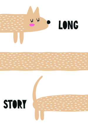 Ilustración Cómica de Perro Alargado