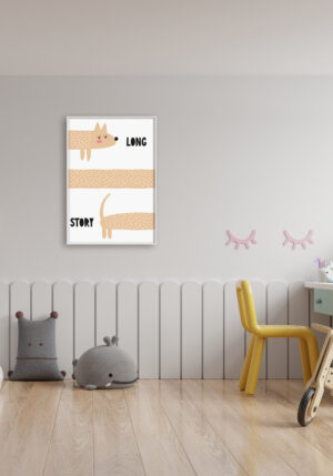 Ilustración Cómica de Perro Alargado