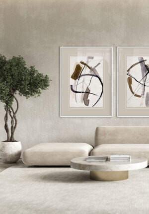 Obra de Arte Abstracta en Tonos Neutros