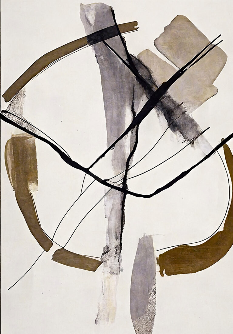 Arte Abstracto con Pinceladas Marrones Geométricas