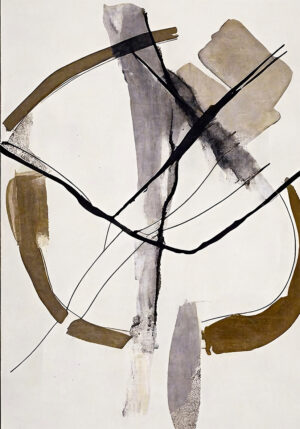 Arte Abstracto con Pinceladas Marrones Geométricas