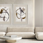 Obra de Arte Abstracta en Tonos Neutros