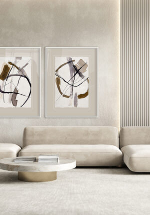 Obra de Arte Abstracta en Tonos Neutros