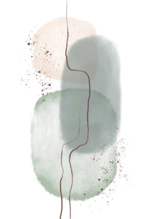 Diseño de Arte Abstracto en Acuarela Minimalista