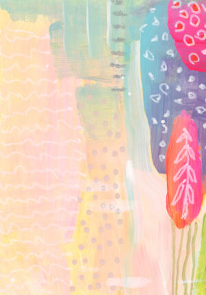 Obra Abstracta Colorida en Tonos Pastel