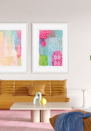 Láminas Abstractas Contemporáneas enmarcadas