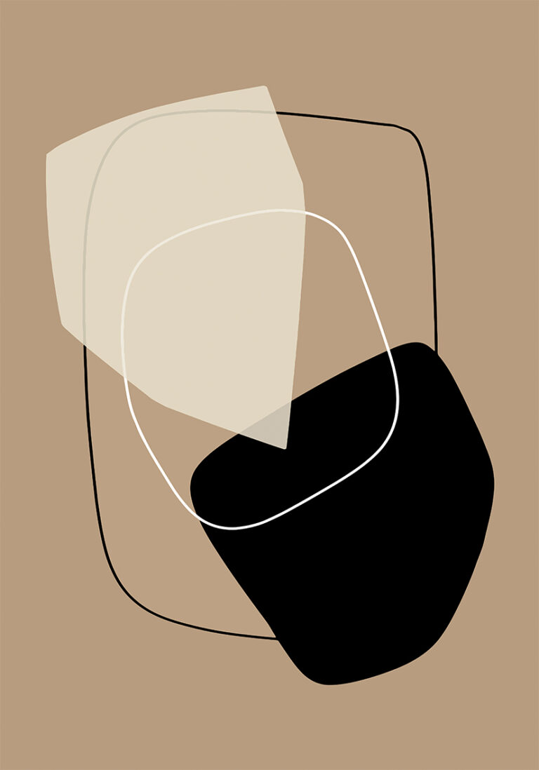 Formas Abstractas en Marrón y Negro Minimalista