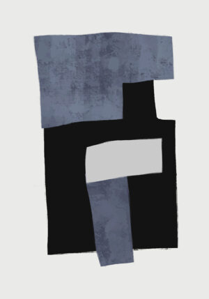 Composición Abstracta Moderna en Tonos Azules