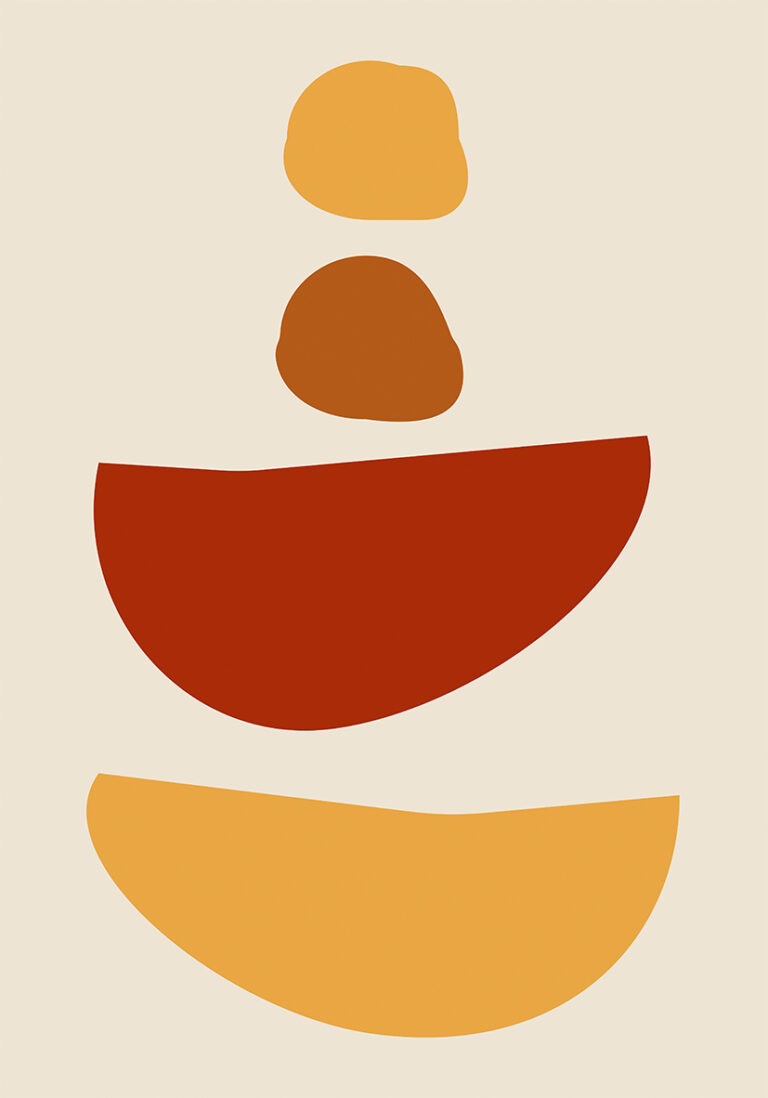 Arte Abstracto Minimalista en Tonos Cálidos