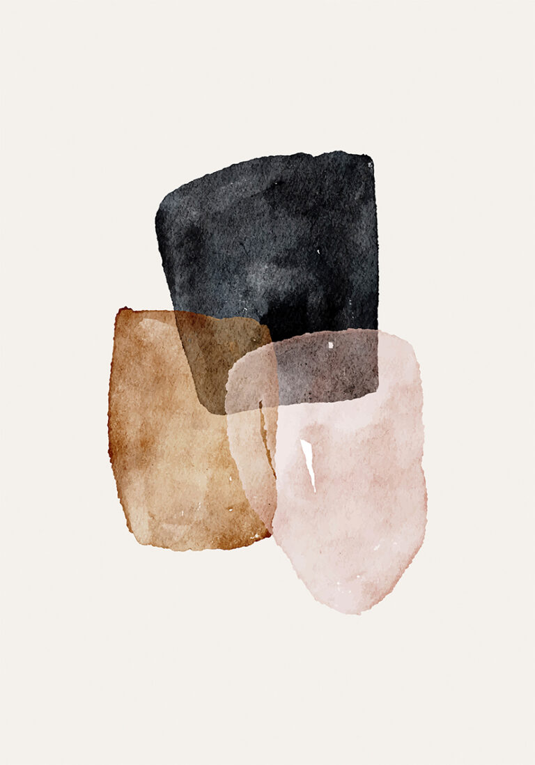 Acuarela Abstracta en Tonos Suaves y Neutros