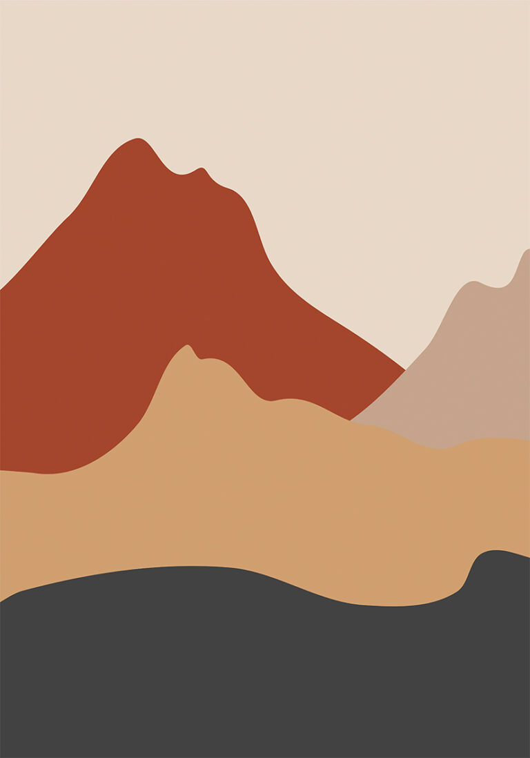 Paisaje Abstracto en Tonos Tierra Minimalista