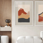 Láminas Abstractas enmarcadas en Tonos Tierra