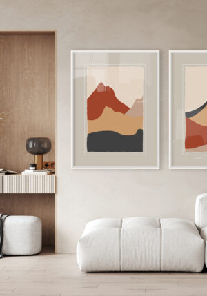 Láminas Abstractas enmarcadas en Tonos Tierra