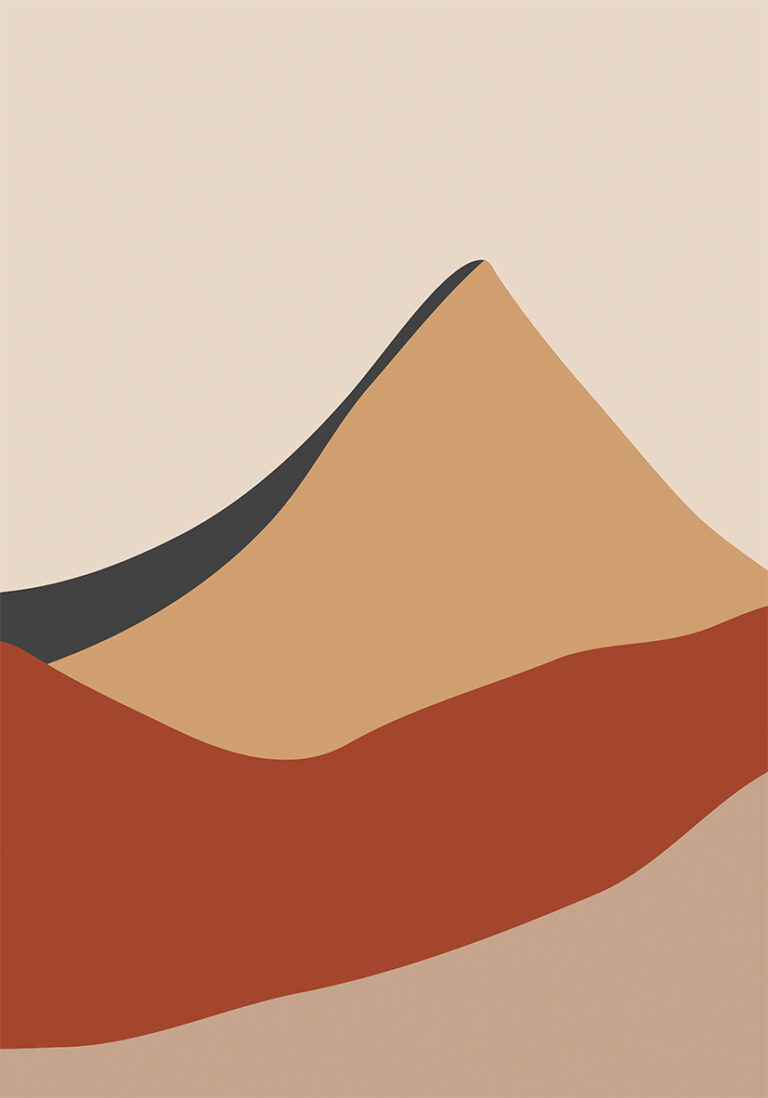 Ilustración de Desierto Abstracta en Tonos Tierra