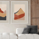 Láminas Abstractas enmarcadas en Tonos Tierra