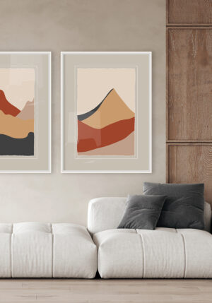 Láminas Abstractas enmarcadas en Tonos Tierra