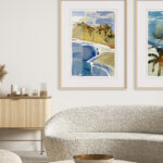 Cuadros Abstractos de Estilo Costero enmarcados