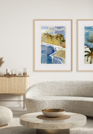 Cuadros Abstractos de Estilo Costero enmarcados