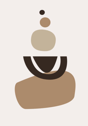 Formas Abstractas Minimalistas en Tonos Neutros