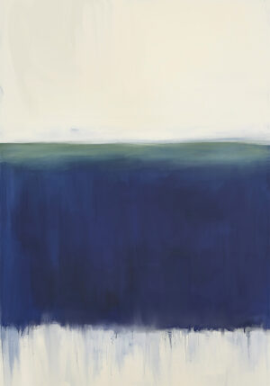 Obra Abstracta en Azul y Blanco