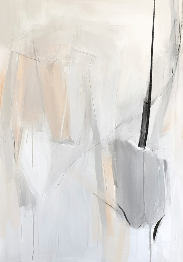 Pintura Abstracta Minimalista en Tonos Neutros