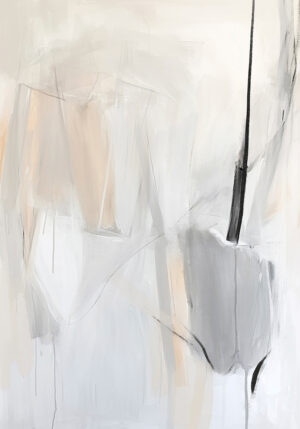 Pintura Abstracta Minimalista en Tonos Neutros