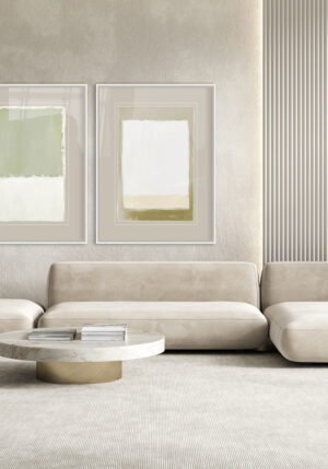 Dúo de Láminas Abstractas Minimalistas enmarcadas