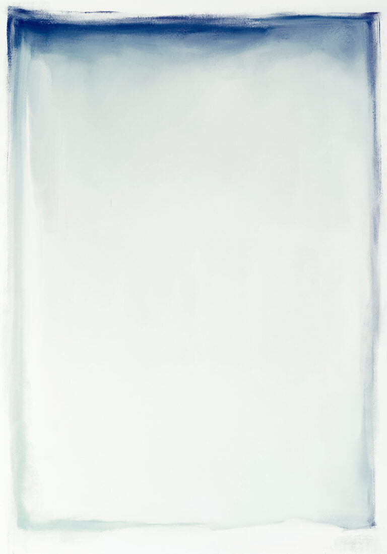 Obra Abstracta con Degradado Azul en el Borde