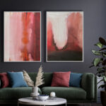 Abstracción Fluvial en Rojos y Rosas para Interiores de Carácter