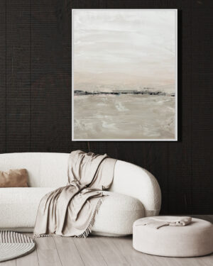 Abstracción Horizontal en Tonos Tierra y Azul para Interiores Serenos