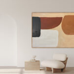 Geometría Abstracta Orgánica en Tonos Tierra para Espacios Serenos