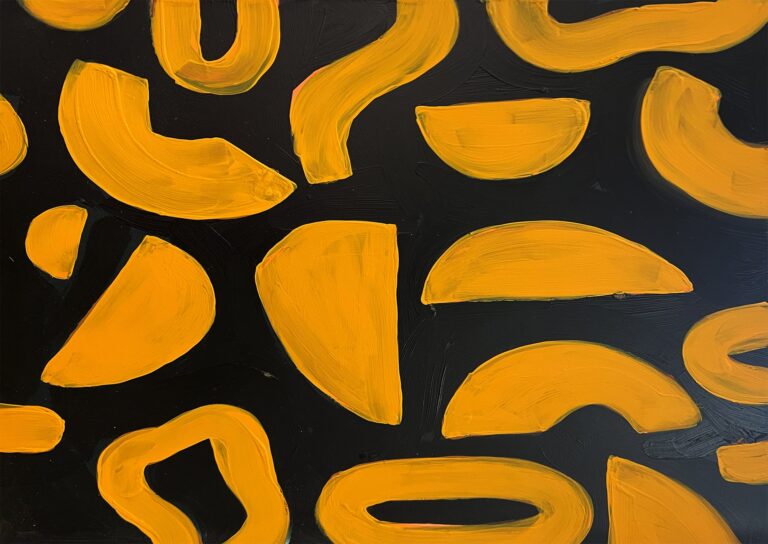 Abstracción Gráfica Audaz: Amarillo Vibrante sobre Negro Intenso