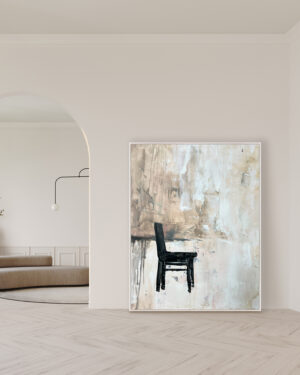 Silla Minimalista en Trazos Abstractos para Interiores Modernos