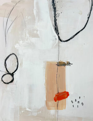 Abstracción Lírica y Geométrica: Toques de Color sobre Neutros Delicados