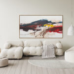 Abstracción de Paisaje con Pinceladas Vibrantes para Interiores Modernos