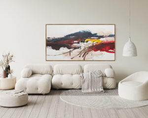 Abstracción de Paisaje con Pinceladas Vibrantes para Interiores Modernos