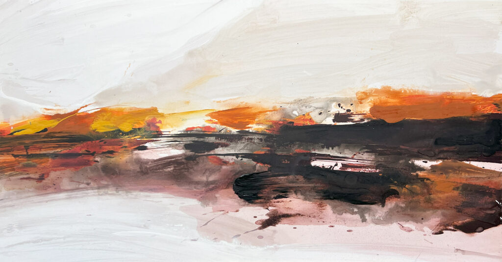 Paisaje Abstracto Terroso: Horizonte Cálido y Texturado