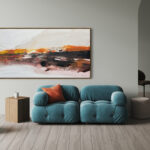 Paisaje Abstracto con Atardecer Vibrante para Interiores Modernos