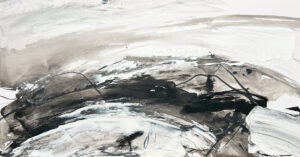 Paisaje Abstracto Monocromático: Dinamismo en Blanco y Negro Texturado