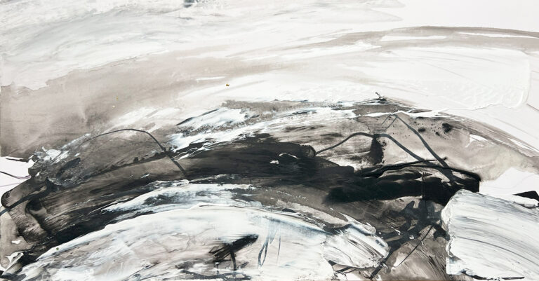 Paisaje Abstracto Monocromático: Dinamismo en Blanco y Negro Texturado