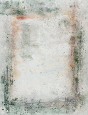 Cuadro abstracto contemporáneo con marco pictórico y textura