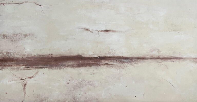 Cuadro abstracto horizontal en tonos neutros y tierra