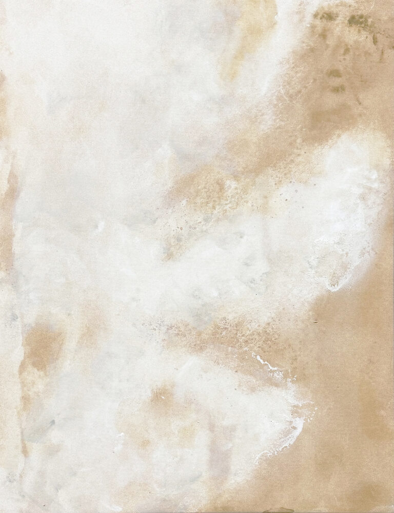 Cuadro abstracto contemporáneo en tonos arena y blanco