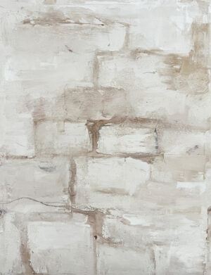 Cuadro abstracto contemporáneo con estructura geométrica suave