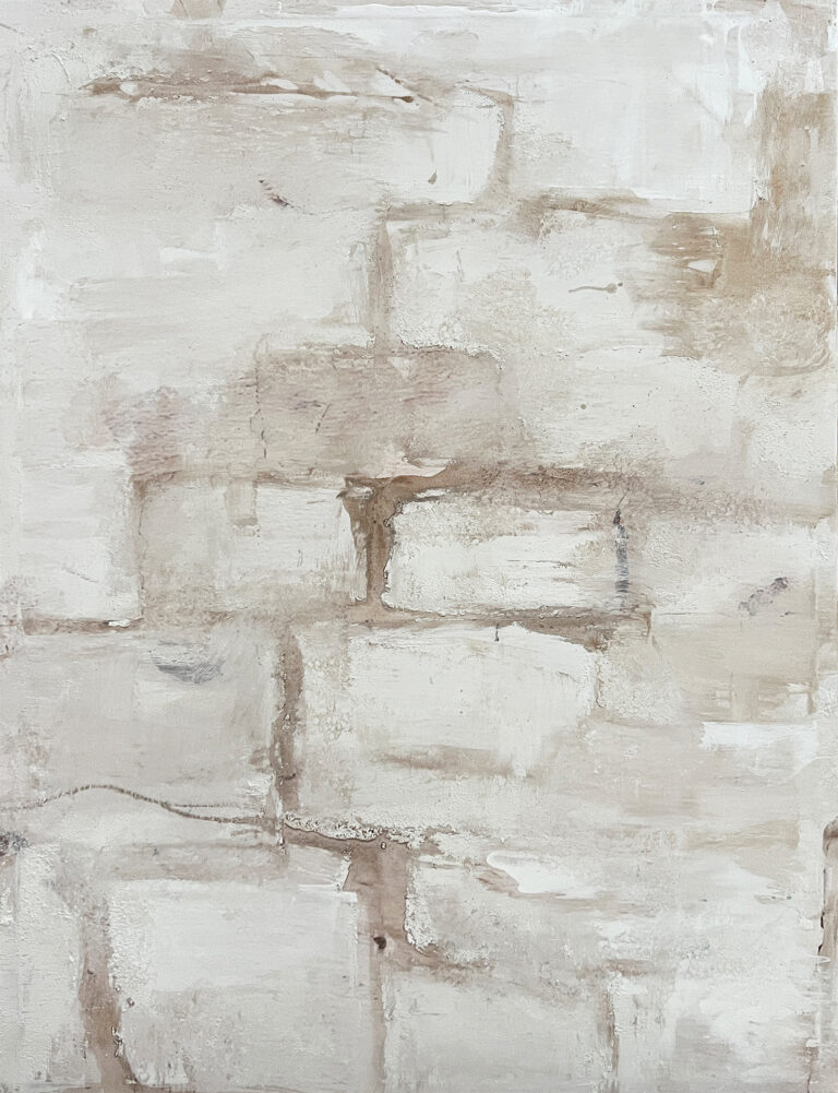 Cuadro abstracto contemporáneo con estructura geométrica suave