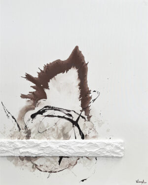 Lienzo abstracto gestual en tonos tierra